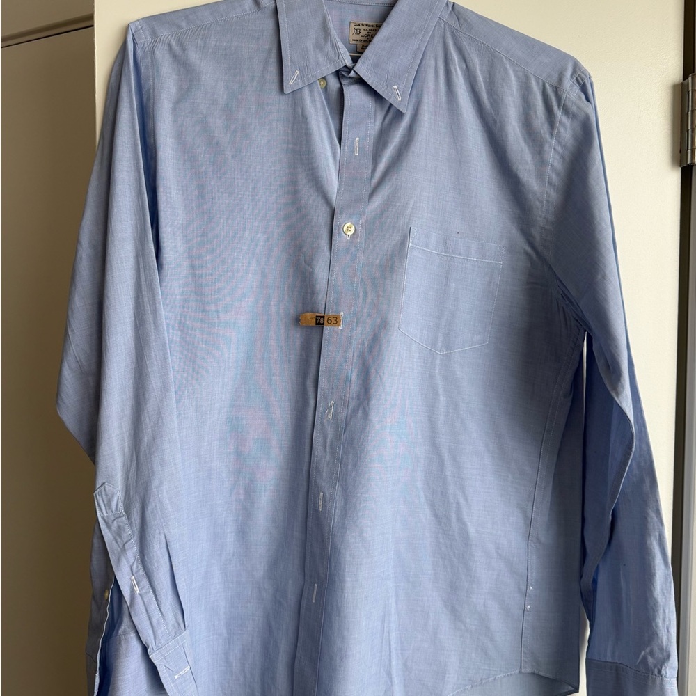 J. Crew Men's Casual Light Blue Button Down Shirt